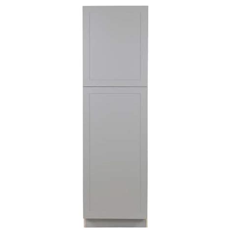 Hampton Bay Cambridge Gray Shaker Assembled Pantry Cabinet With