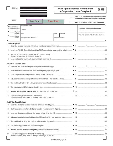 Form Tc 20l Fill Out Sign Online And Download Fillable Pdf Utah