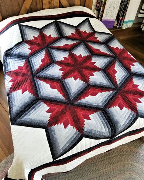 A single block looks like this: Diamond Log Cabin Star Quilt Pattern - Miller's Dry Goods