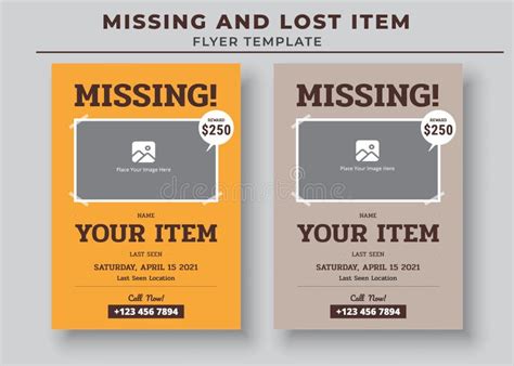 Missing And Lost Item Flyer Template Missing Poster Lost Pet Flyer
