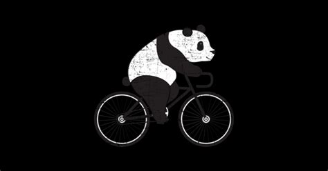 Panda Riding A Bicycle Cute Cyclist Illustration Design Panda Bicycle