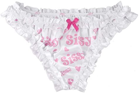 Wholesale Yizyif Sissy Mens Shiny Satin Pouch Panties Lingerie Ruffle Crossdress Underwear Pink