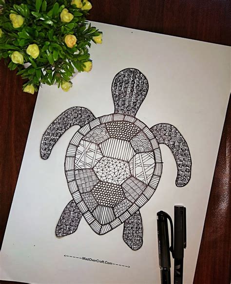 Zentangle Turtle Zen Doodle Turtle