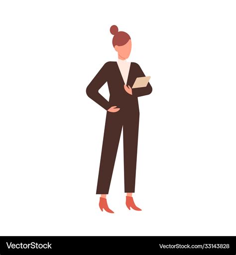 Faceless Business Woman Silhouette In Fashionable Vector Image