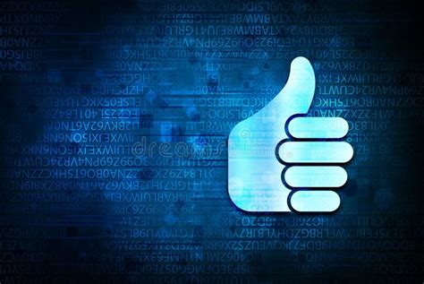 Thumbs Up Like Icon Abstract Blue Background Illustration Design Stock