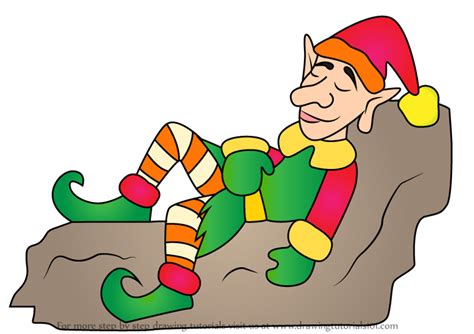 Learn How To Draw Christmas Elf Sleeping Christmas Step