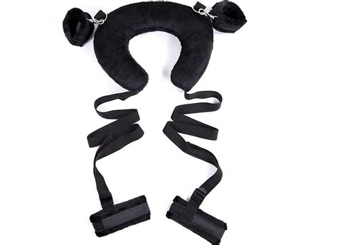 adult master leg spreader straps with padded neck harness erotic bondage kinky sex pillow toy
