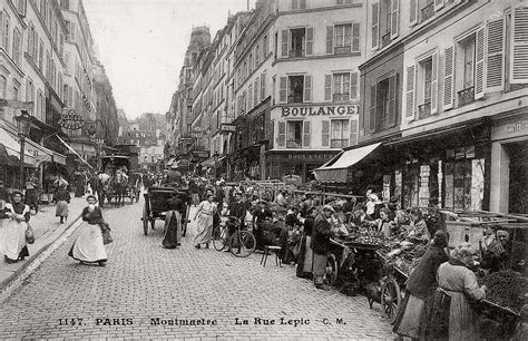 Historic Photos Of The Ancient Road Rue Lepic Paris From The Early