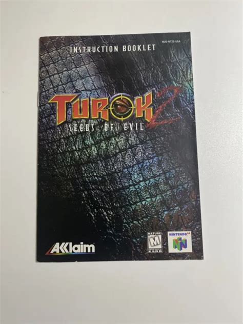 TUROK 2 SEEDS Of Evil N64 Nintendo 64 Authentic Manual Only 9 99