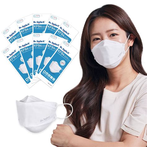 Aurora Dr Smile K Kf94 Disposable White Face Masks One Size In