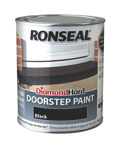 Ronseal Doorstep Paint Black Satin Doorstep Paint075l Departments