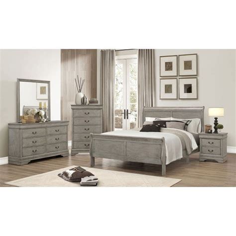 Louis Philip Sleigh Bedroom Set Grey Crown Mark Furniture Furniture