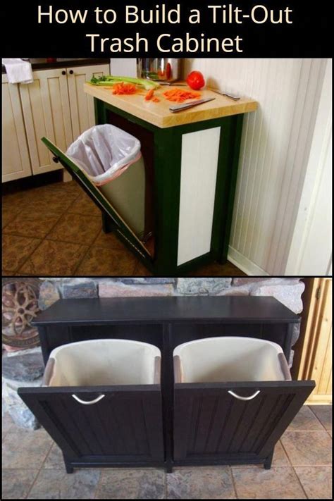 This Diy Tilt Out Trash Cabinet Keeps Your Trash Bin Out Of Sight