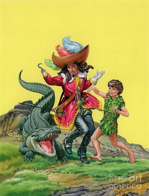 Peter Pan Captain Hook And The Crocodile By Quinto Martini