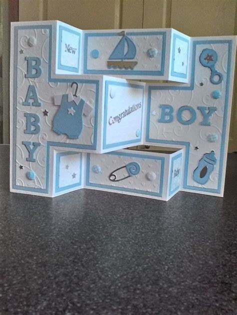 Baby Boy Cards Handmade New Baby Cards Greeting Cards Handmade Diy Cards Baby Tri Fold Cards