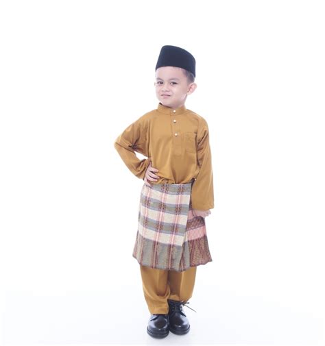 Baju Melayu Classic For Kids Gold Aa7019bmb Amar Amran Boutique