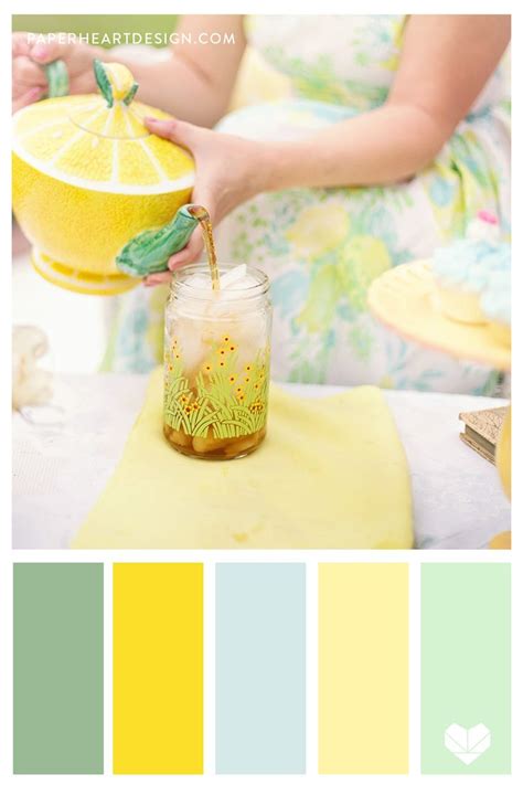 Vintage Inspired Yellow Green Pale Blue Color Palette Color Palette