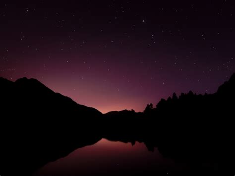 Download Wallpaper X Silhouette Evening Lake Reflections Beautiful Standard