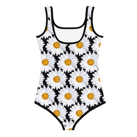 Daisy Swimsuit Girls All Over Print Kids Swimsuit Ages 2t 7 Etsy