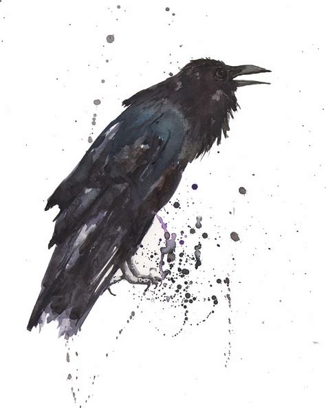 Raven Black Bird Gothic Art Painting By Alison Fennell Pixels
