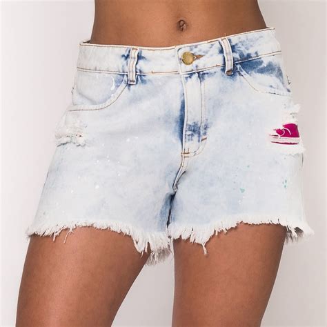 Shorts Feminino Jeans Paint Emporioalex