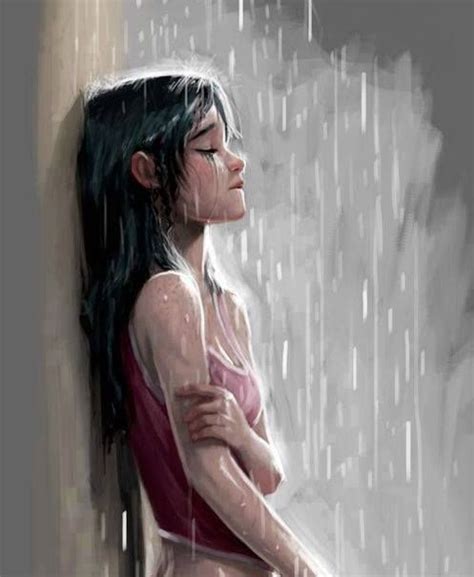 Latest Hd Sad Anime Girl Crying In The Rain Alone Motivational Quotes