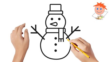 how to draw a snowman easy drawings ⛄ youtube
