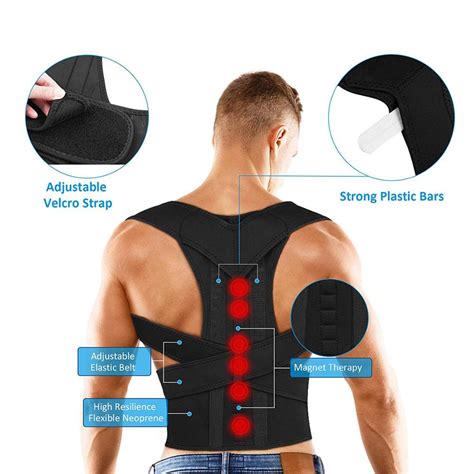Magnetic Therapy Adjustable Posture Corrector Back Brace Full Back For