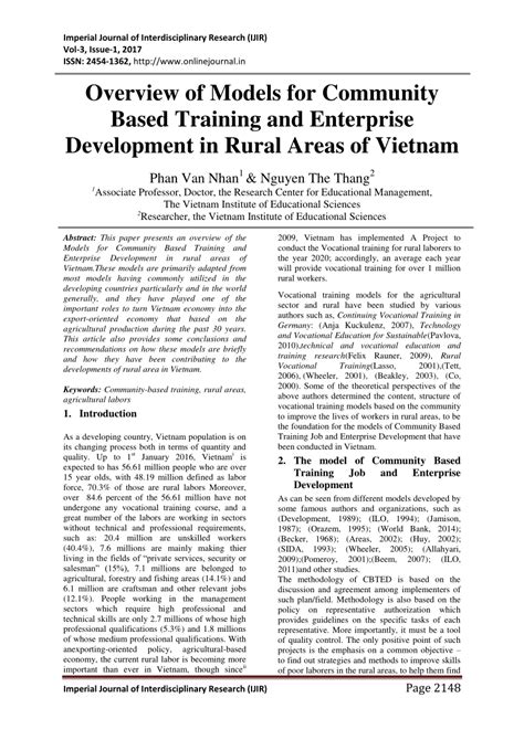 Pdf Overview Of Models For Community Based Training And Enterprise