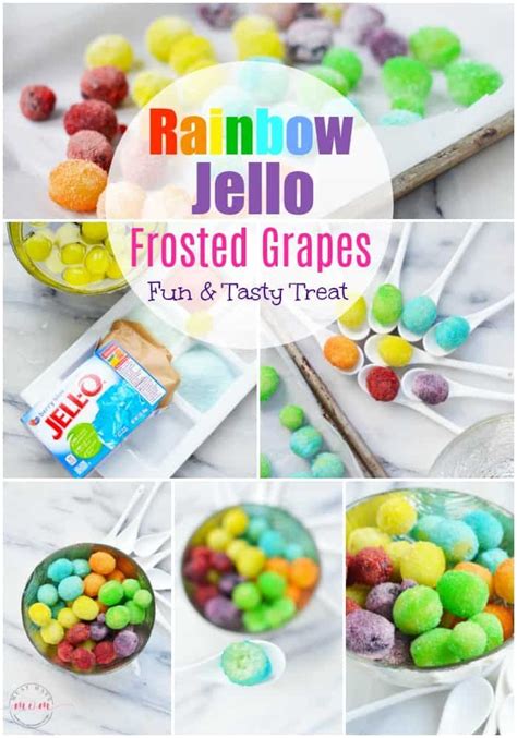 Rainbow Jello Frosted Grapes Recipe Rainbow Frosted Grapes Are Fun