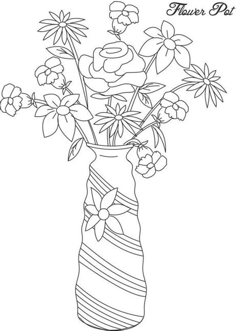 Coloriage Vases à Fleurs 22