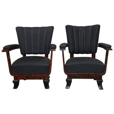 Pair Of French Art Deco Leather Club Chairs At 1stdibs