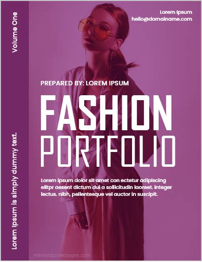 Fashion Portfolio Cover Page Templates Download Edit Print