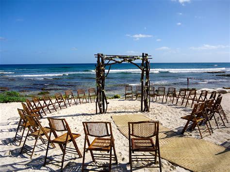 Cbg185wedding Riviera Maya Arch Mayan Beach Ceremony Twigs Posts And
