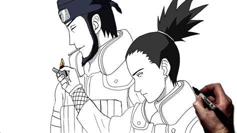 How To Draw Asuma And Shikamaru Step By Step Naruto Youtube