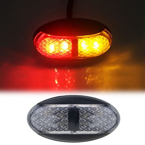 X Red Amber Led Universal Side Marker Light Indicator Lamp V For Car Truck Trailer