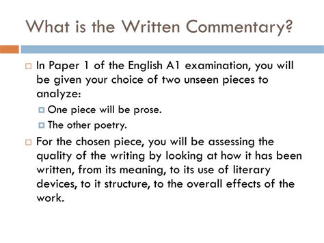 Commentary Essay Examples
