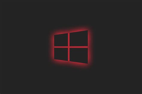 4k Microsoft Operating System Windows 10 Simple Background Glowing Window Red Hd