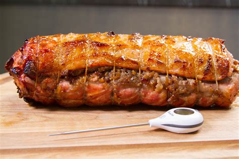 Indirect Heat Grill Roasted Sweet Stuffed Pork Loin