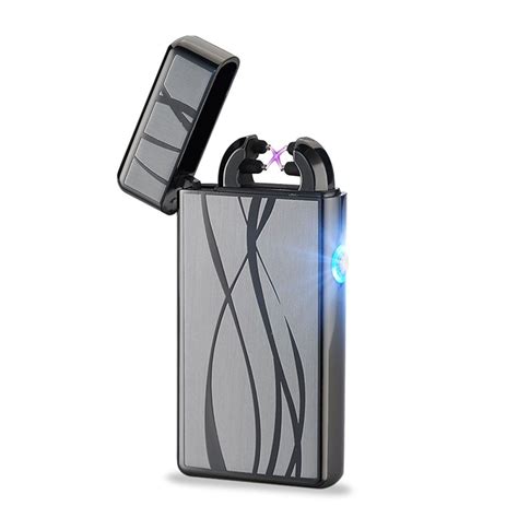 New 1 Pcs Usb Rechargeable Electric Arc Lighters Double Pulse Slim