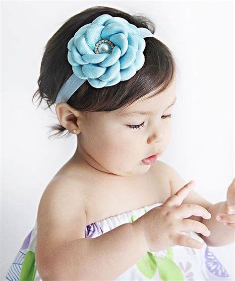 Light Blue Flower Headband Blue Flower By Lilmajestyboutique Baby