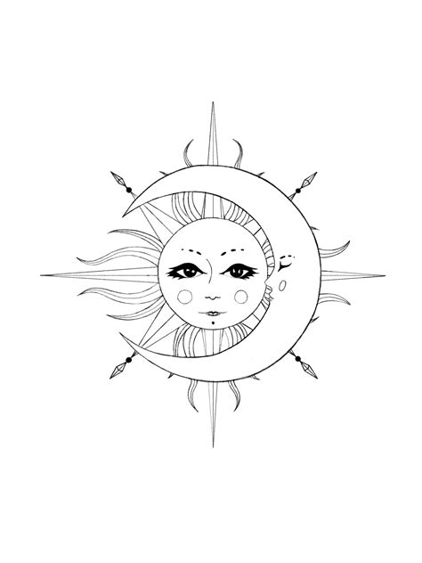 Sun And Moon Ipad Sketch Doodles Phone Wallpaper Embroidery
