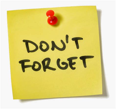 Don T Forget Clipart Post It Note Don T Forget Png Transparent Png
