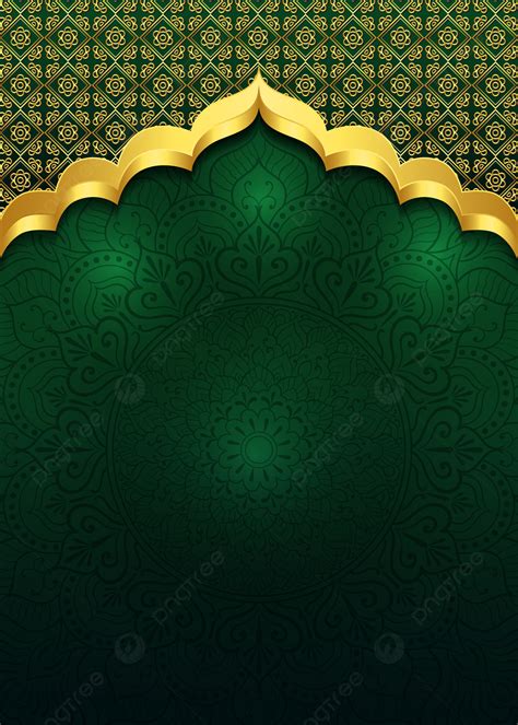Green Golden Islamic Geometric Pattern Mandala Background Arabic Banner