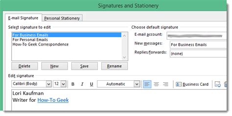 How To Use The Signature Editor In Outlook 2013