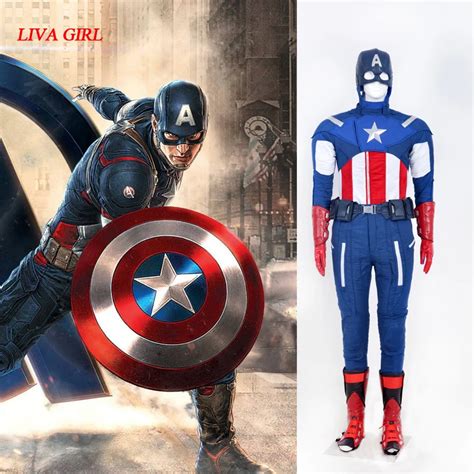 Capitão América Steve Rogers Cosplay Superman Traje Trajes Avengers Age Of Ultron Battlesuit