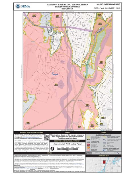 Fema 120712 Advisory Base Flood Elevation Map Bergen Hudson Counties