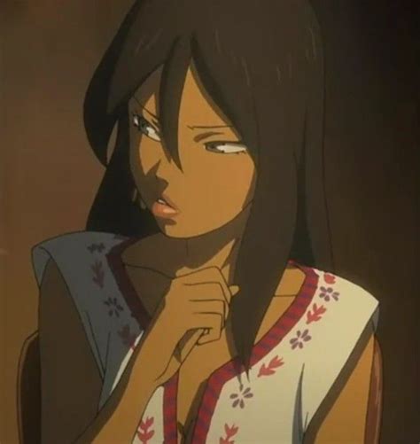 An Anime Character With Long Black Hair Wearing A White And Red Shirt