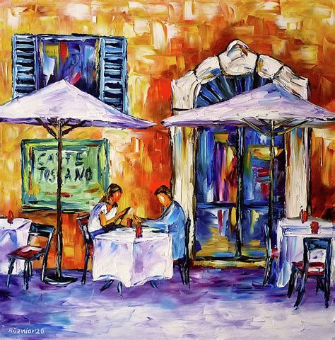 The Yellow Cafe Painting By Mirek Kuzniar Fine Art America
