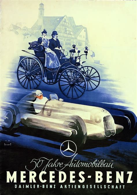 Mercedes Benz Vintage Ad Well Known Cologne Graphic Artist Jupp Wiertz